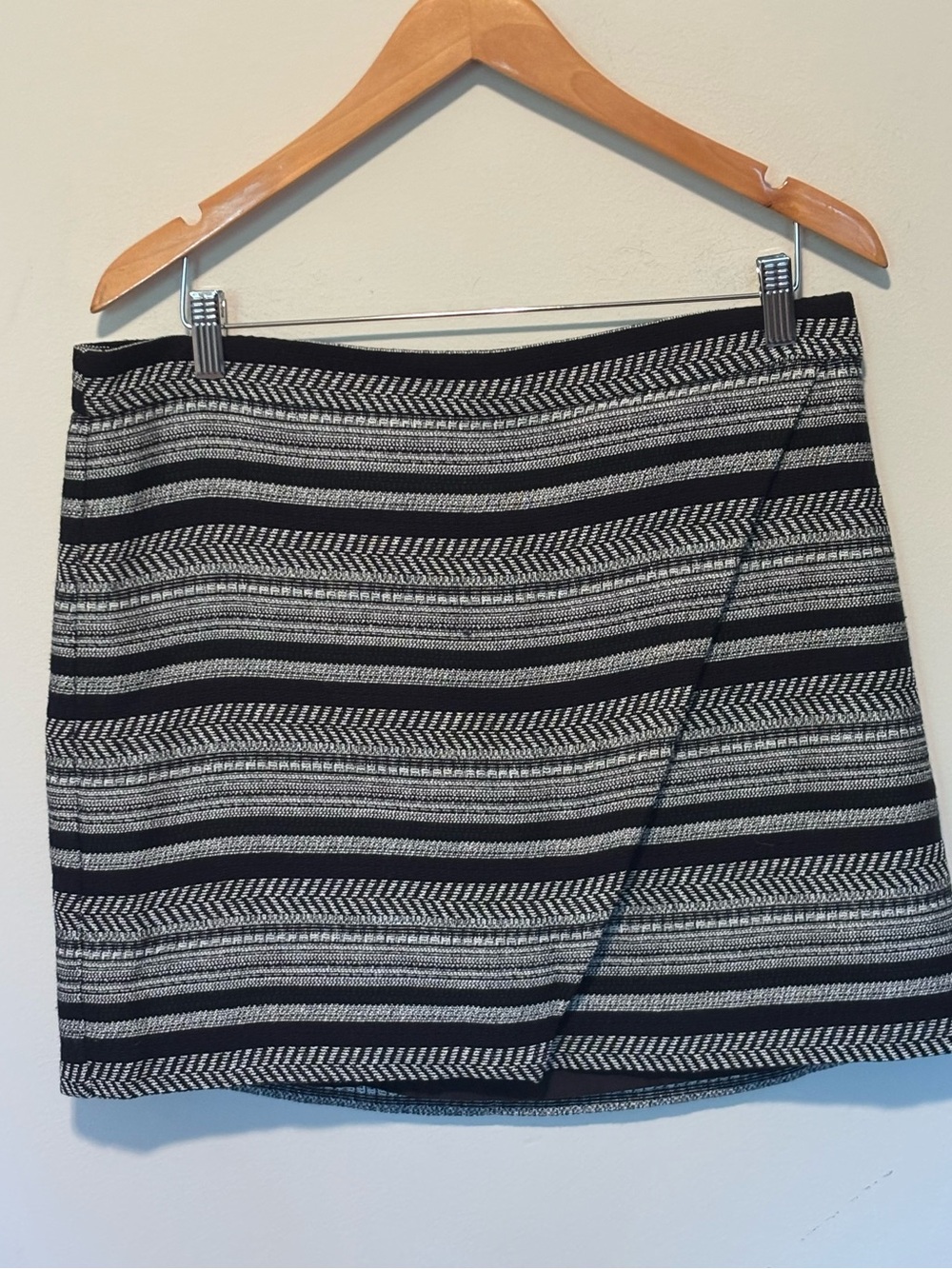 J. Crew Black and White Striped Mini Skirt